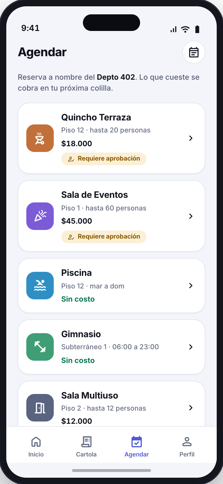 Reservar el quincho